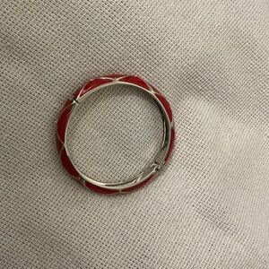 Source Unknown Red and Silver Bracelet